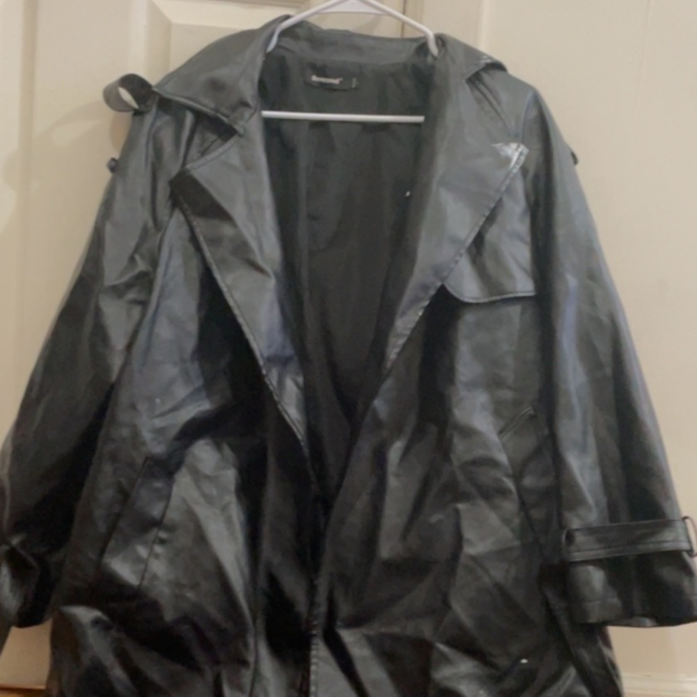 Nerazzurri long black trench coat